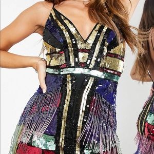 ASOS mini cami embellished sequin and beaded dress. BEAUTIFUL COLORS!!